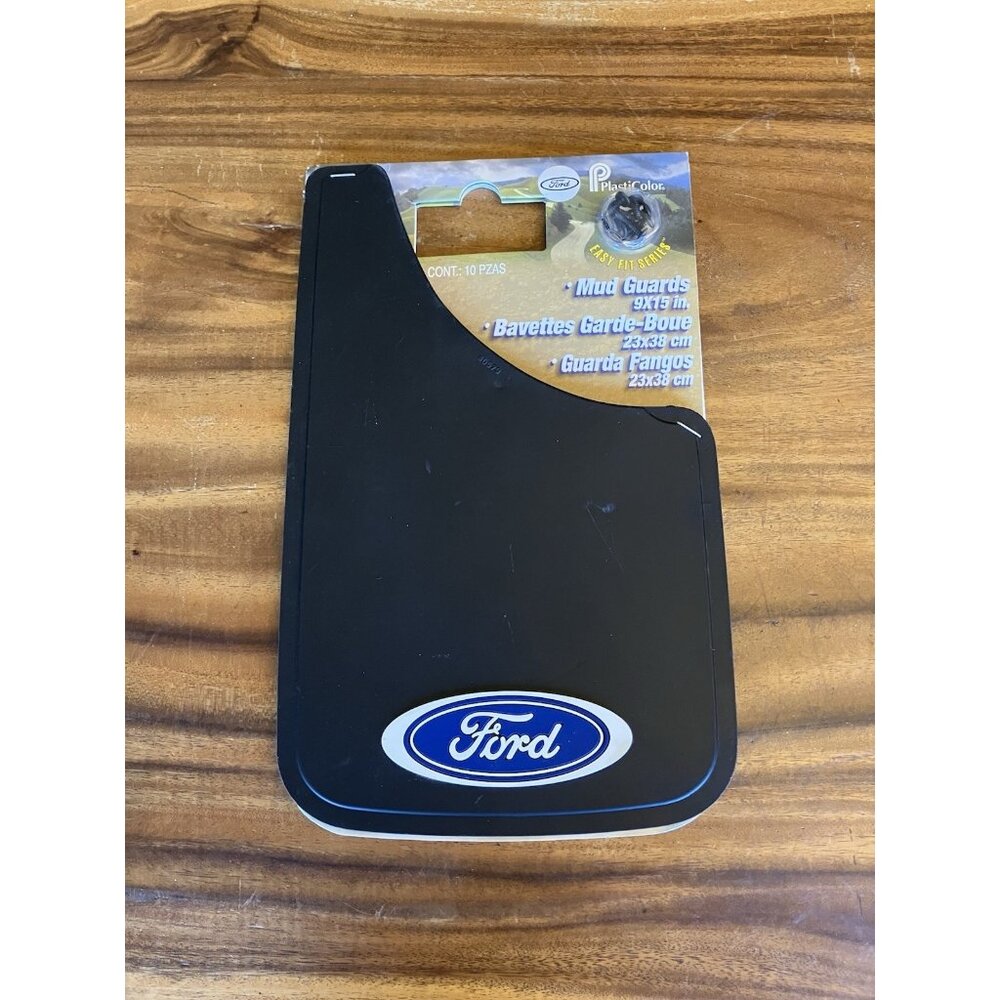 2001 Plasticolor Ford Mud Flap/Mud Guards PAIR Ford White & Blue Oval 9"x15"